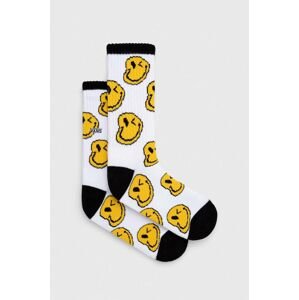 Detské ponožky Vans SMILEY DRIP CREW Black/White biela farba