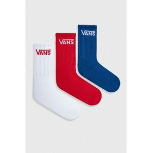 Ponožky Vans BY CLASSIC CREW BOYS TRUE RED/WHITE 3-pak