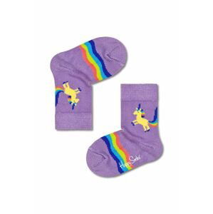 Detské ponožky Happy Socks Kids Rainbow Tail fialová farba