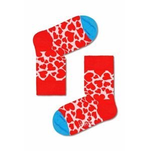 Detské ponožky Happy Socks Kids Hearts červená farba