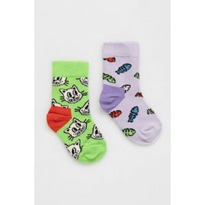 Detské ponožky Happy Socks Kids Cat and Fish 2-pak