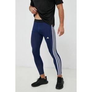 Tréningové legíny adidas Performance Techfit tmavomodrá farba, s potlačou