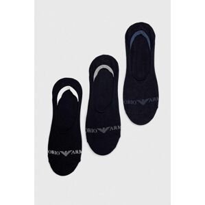 Ponožky Emporio Armani Underwear 3-pak pánske, tmavomodrá farba