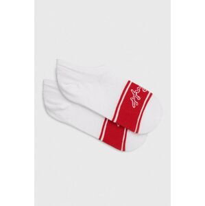 Ponožky HUGO 2-pak pánske, biela farba