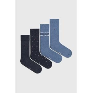 Ponožky Tommy Hilfiger 4-pak pánske, tmavomodrá farba
