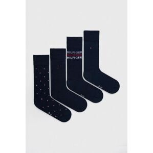 Ponožky Tommy Hilfiger 4-pak pánske, tmavomodrá farba