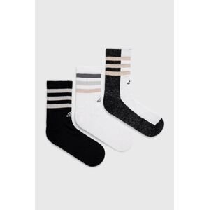 Ponožky z ľanovej zmesi adidas 3-pak čierna farba