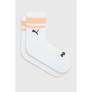 Ponožky Puma 2-pak biela farba
