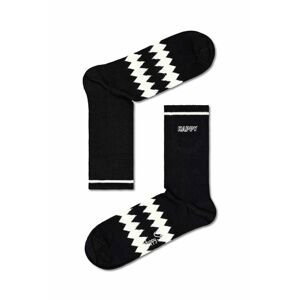 Ponožky Happy Socks Zig Zag čierna farba