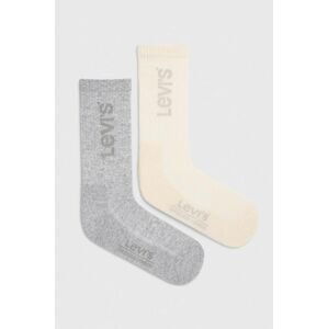 Ponožky Levi's 2-pak béžová farba