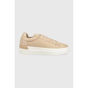 Kožené tenisky Tommy Hilfiger Fw0fw06511 Feminine Elevated Sneaker béžová farba,