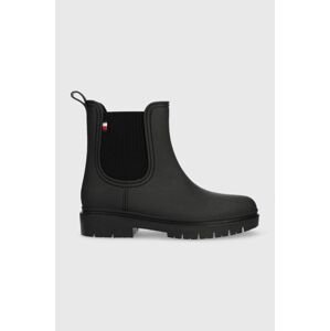 Gumáky Tommy Hilfiger Fw0fw06897 Matt Ankle Rainboot With Elastic dámske, čierna farba