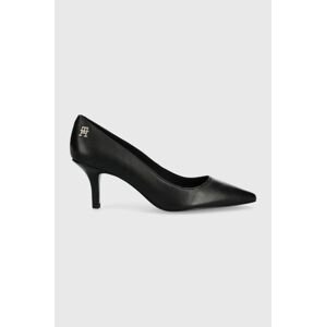 Kožené ihličky Tommy Hilfiger Fw0fw06942 Th Pointy Pump čierna farba,