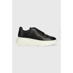 Kožené tenisky Tommy Hilfiger FW0FW06855 CHUNKY LEATHER SNEAKER čierna farba