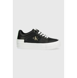 Tenisky Calvin Klein Jeans VULC FLATFORM BOLD FLUO CONTR čierna farba, YW0YW00904