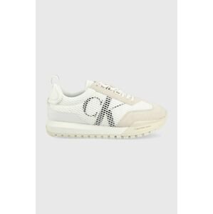 Tenisky Calvin Klein Jeans TOOTHY RUNNER OVERSIZED MESH WN biela farba, YW0YW00933