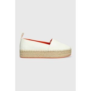 Espadrilky Calvin Klein Jeans FLATFORM ESPADRILLE SOFT NY biela farba, na platforme, YW0YW00989