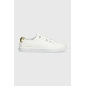 Tenisky Tommy Hilfiger LACE UP VULC SNEAKER dámske, biela farba, FW0FW06957