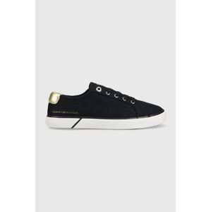 Tenisky Tommy Hilfiger LACE UP VULC SNEAKER dámske, tmavomodrá farba, FW0FW06957