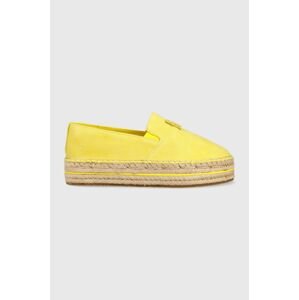 Semišové espadrilky Tommy Hilfiger TH SUEDE FLATFORM ESPADRILLE biela farba, na platforme, FW0FW07069