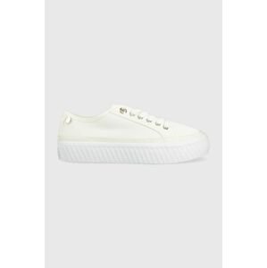 Tenisky Tommy Hilfiger PLATFORM VULCANIZED SNEAKER biela farba