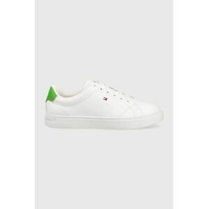 Kožené tenisky Tommy Hilfiger ESSENTIAL COURT SNEAKER béžová farba, FW0FW07427