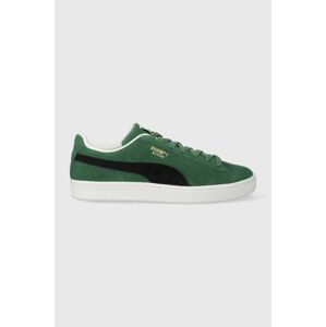 Semišové tenisky Puma Suede Classic XXI zelená farba, 374915