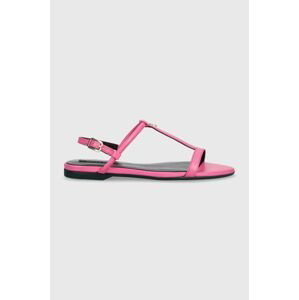 Kožené sandále Patrizia Pepe dámske, ružová farba, CX0249 L011 M443