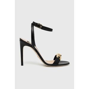 Kožené sandále Elisabetta Franchi čierna farba, SA17L31E2