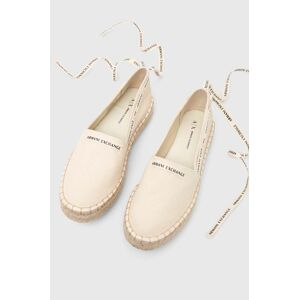 Espadrilky Armani Exchange béžová farba, na platforme, XDS004.XV681.00127