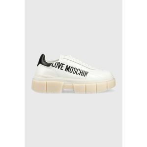 Kožené tenisky Love Moschino Sneakerd Belove 65 biela farba, JA15666G1G