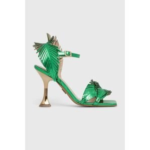 Kožené sandále Baldowski zelená farba