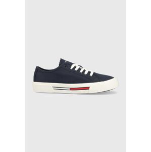 Tenisky Tommy Jeans LOW CUT WMNS CANVAS dámske, biela farba, EN0EN02085