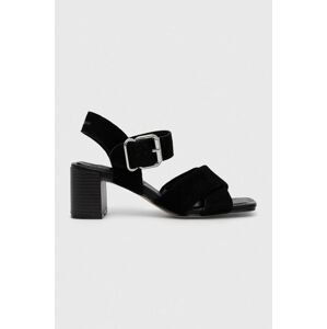Semišové sandále Pepe Jeans ALTEA čierna farba, PLS90584