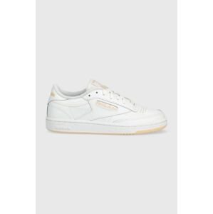 Kožené tenisky Reebok Classic CLUB C 85 GZ9790-WH/WH/ORG, biela farba, GZ9790