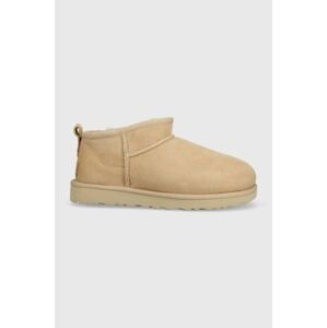 Semišové snehule UGG Classic Ultra Mini béžová farba, 1116109