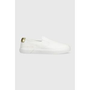 Tenisky Tommy Hilfiger ESSENTIAL SLIP-ON SNEAKER dámske, biela farba, FW0FW06956