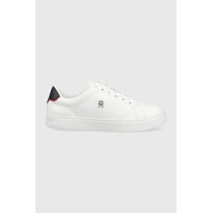 Kožené tenisky Tommy Hilfiger ELEVATED ESSENTIAL COURT SNEAKER biela farba