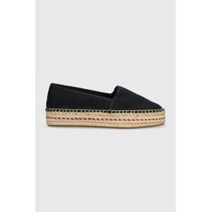 Espadrilky Tommy Hilfiger TH EMBROIDERED FLATFORM tmavomodrá farba, na platforme, FW0FW07014