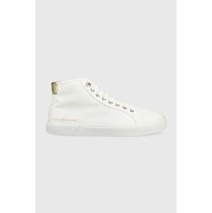 Tenisky Tommy Hilfiger ESSENTIAL HIGHCUT SNEAKER dámske, biela farba, FW0FW07120