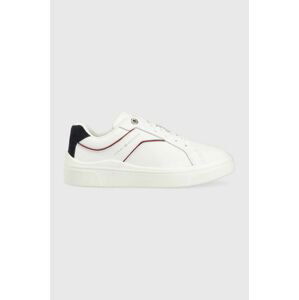 Kožené tenisky Tommy Hilfiger FEMININE COURT SNEAKER biela farba, FW0FW07122