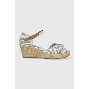 Sandále Tommy Hilfiger HIGH WEDGE SEERSUCKER dámske, na kline, FW0FW07158