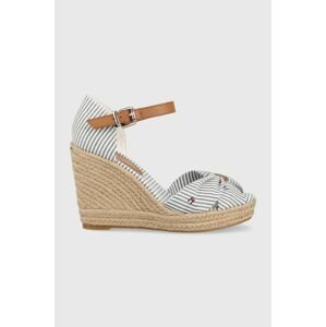 Sandále Tommy Hilfiger BASIC SEERSUCKER HIGH WEDGE dámske, na kline, FW0FW07160