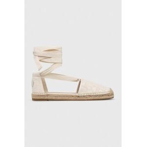 Espadrilky Tommy Hilfiger CLOSED TOE ESPADRILLE MONOGRAM W béžová farba, FW0FW07253