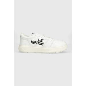 Kožené tenisky Love Moschino biela farba, JA15274G0GIAB10A