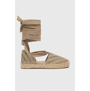 Espadrilky Guess JALENE3 hnedá farba, FL6JL3 FAB14