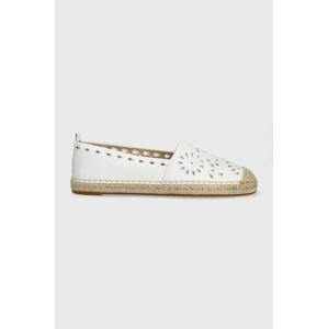 Kožené espadrilky Lauren Ralph Lauren Cameryn Eylt biela farba, 802904429001