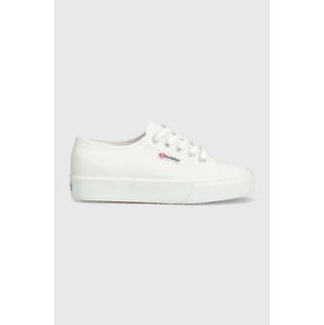 Tenisky Superga 2730 MID PLATFORM dámske, biela farba, S2127IW