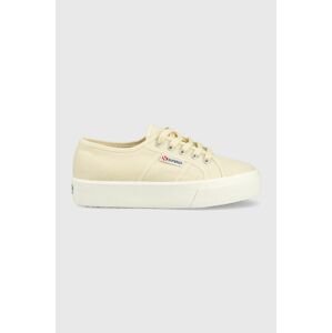 Tenisky Superga 2730 MID PLATFORM dámske, béžová farba, S2127IW