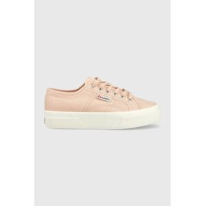 Tenisky Superga 2740 PLATFORM dámske, ružová farba, S21384W